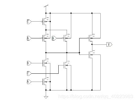 CMOS實(shí)現(xiàn)Y=AB+C電路的原理與版圖設(shè)計(jì)